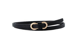 3204104 ceinture noire mince en forme de 8 boucles