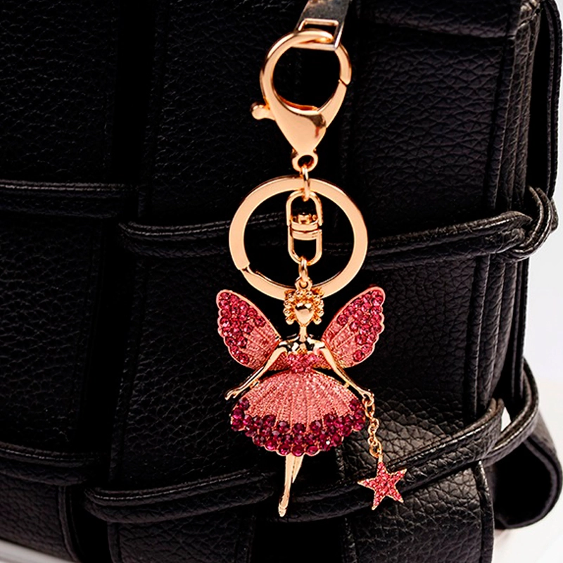 pave stone fairy keychain