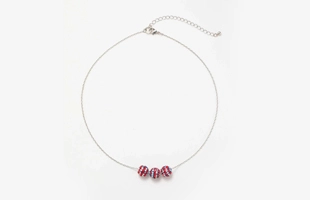 Collier en strass rouge blanc, blanc et bleu rouge à tons 3104211