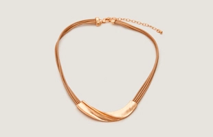 Collier de barre ondulée cordon en cuir 3104212