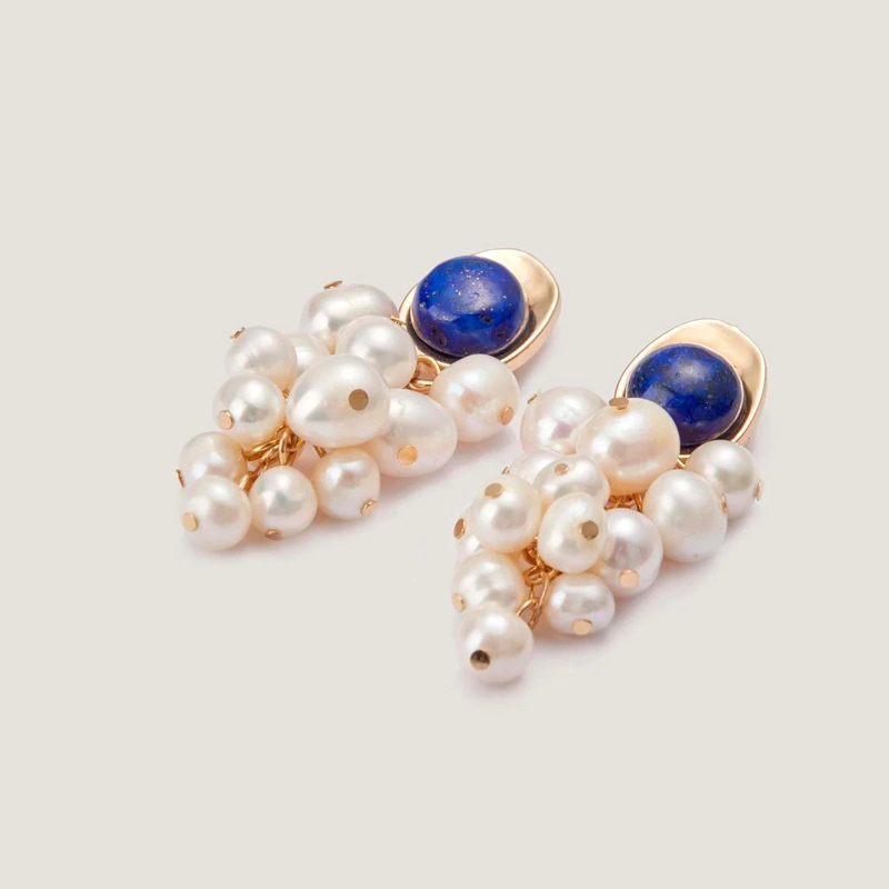 vintage pearl cluster earrings