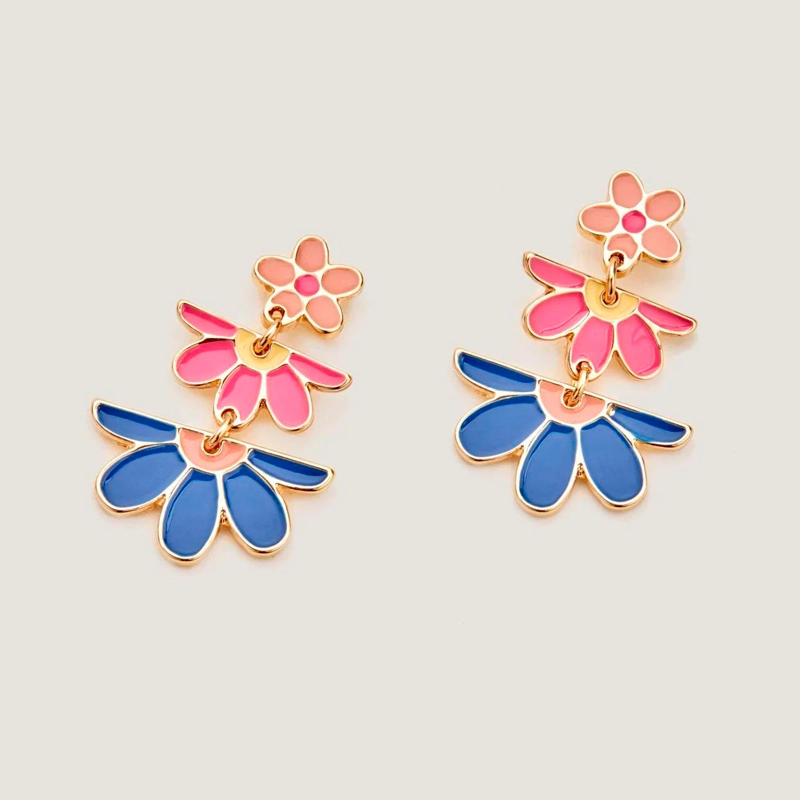 enamel flower earrings