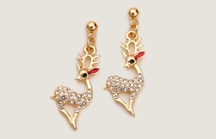 Boucles d'oreilles de Noël renne en cristal 3104198 strass