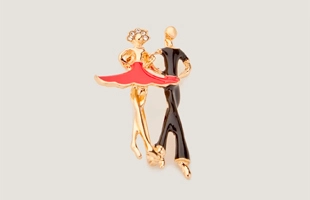 Broche de danse double émail 3104164