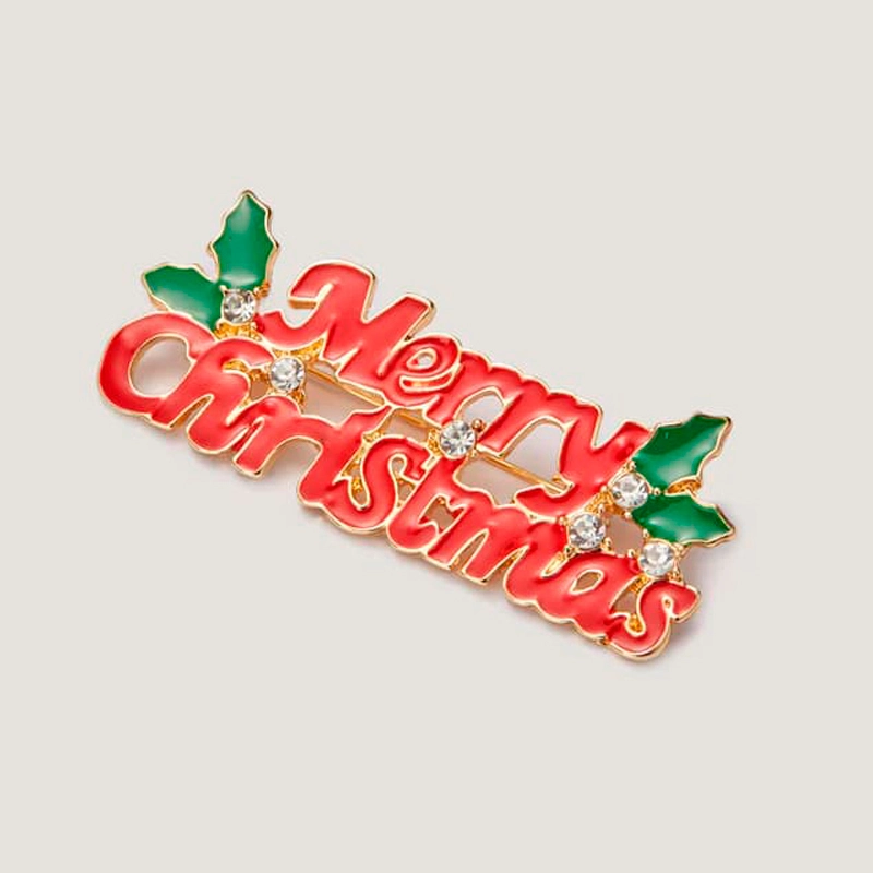 merry christmas brooch