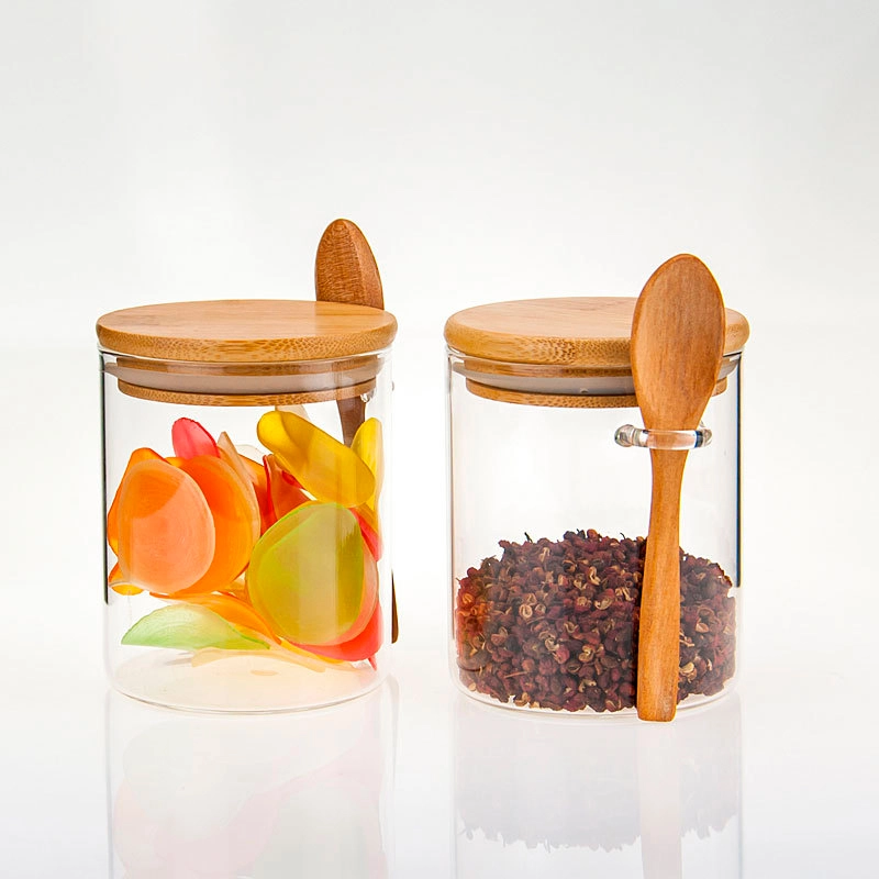 glass jars with wooden lids