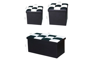 3504238 de rangement pliable en cuir d'échecs tabouret ottoman