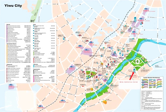 Carte du marché de Yiwu