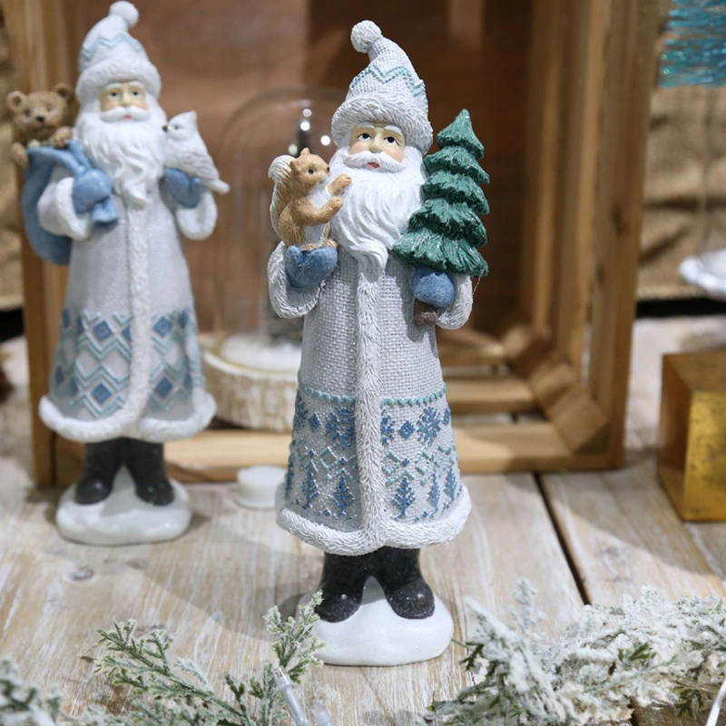 Resin handicraft statue Santa squirrels