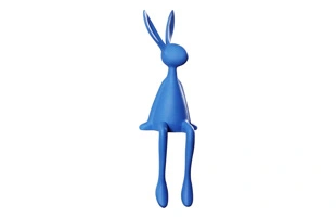 3210395 lapin assis Sculpture de dessin animé