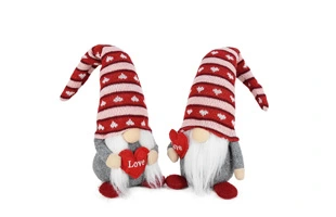 Couple 3210437 Gnomes coeur rouge tricoté