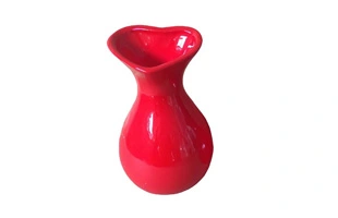 3210445 Valentines en céramique rouge coeur fleur vase