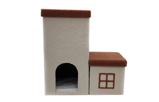 4305203 Custom Mignon Pet House Doux Teddy Tissu Chat Jouet En Carton Maison Château Pas Cher Prix En Gros Fournisseur