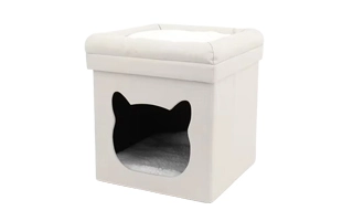 4305206 moderne en velours blanc carré tuffé lit pliant pliant lit cube chat lit lit pas cher prix gros fournisseur