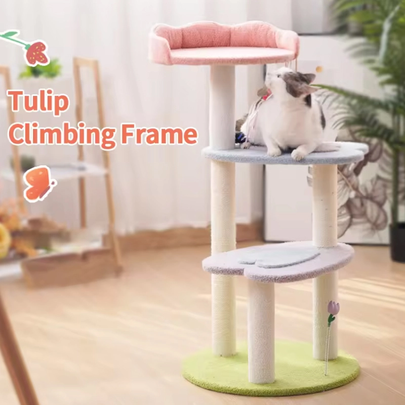 4305268 pink design flower cat trees scratcher cheap price wholesale supplier