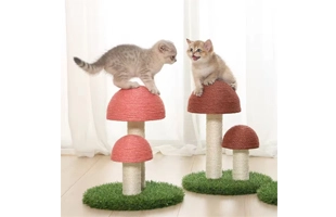 Petit chat en forme de champignon en sisal 4305274 gratte-chat avec pelouse, pas cher, fournisseur de gros