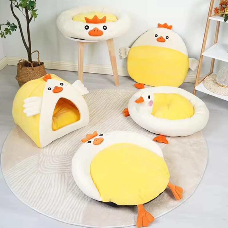 4305279 cute yellow duck design cat bed house cheap price wholesale supplier